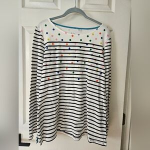 Boden Polka Dot Long Sleeve Tee Shirt XL